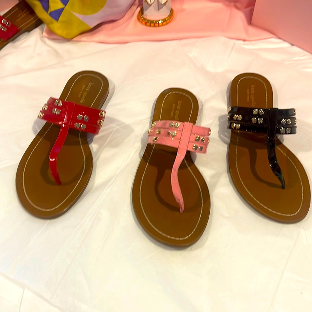 Kate ♠️ Carol thong sandals in red or Raccoon pink, or Black. Sold separately